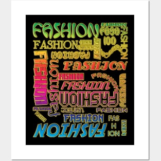 THE WORD FASHION in Many Typefaces by Beautiful WORDSMITH LGBTQIA RAINBOW COLORS Posters and Art